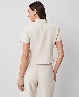 Ann Taylor The Short Sleeve Blazer in Fluid Crepe sold by Ann Taylor product image thumbnail 2