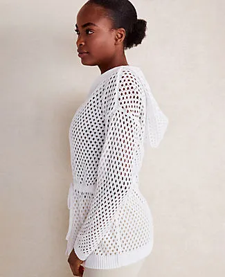 Ann Taylor Haven Well Within Organic Cotton Linen Open Stitch Hoodie sold by Ann Taylor product image thumbnail 3