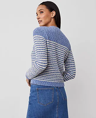 Ann Taylor Denim Striped Sweater Jacket sold by Ann Taylor product image thumbnail 3