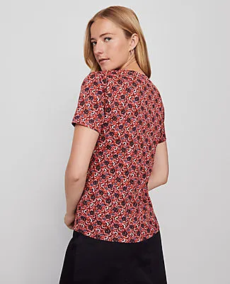 Ann Taylor Weekend Collection Floral Crew Neck Tee sold by Ann Taylor product image thumbnail 2