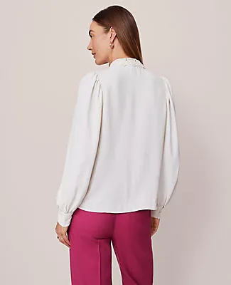 Ann Taylor Lace Collar Blouson Sleeve Shirt sold by Ann Taylor product image thumbnail 3
