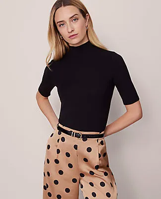 Ann Taylor Petite Mock Neck Elbow Sleeve Top sold by Ann Taylor