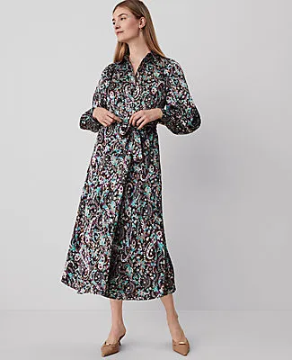 Ann Taylor Petite Floral Belted Shirtdress sold by Ann Taylor product image thumbnail 2