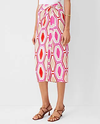 Ann Taylor Petite Geo Knot Wrap Pencil Skirt sold by Ann Taylor product image thumbnail 3