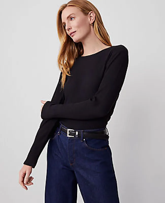 Ann Taylor Weekend Collection Long Sleeve Crew Neck Top sold by Ann Taylor
