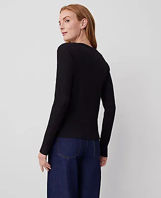 Ann Taylor Weekend Collection Long Sleeve Crew Neck Top sold by Ann Taylor product image thumbnail 2