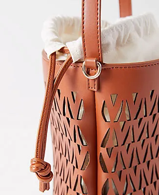 Ann Taylor Weekend Collection Perforated Crossbody Bucket Bag sold by Ann Taylor product image thumbnail 2