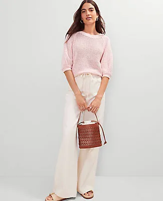 Ann Taylor Weekend Collection Perforated Crossbody Bucket Bag sold by Ann Taylor product image thumbnail 3