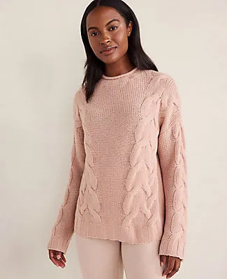 Ann Taylor Haven Well Within Cashmere Cable Roll Neck Sweater sold by Ann Taylor