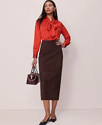 Ann Taylor Petite Satin Bow Blouse sold by Ann Taylor product image thumbnail 3