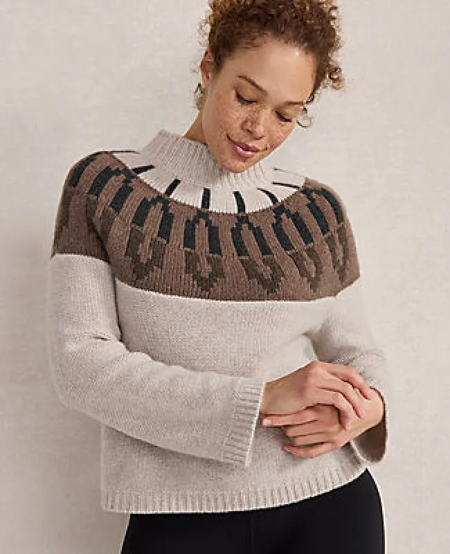 Ann Taylor Haven Well Within Cashmere Fairisle Mock Neck Sweater sold by Ann Taylor