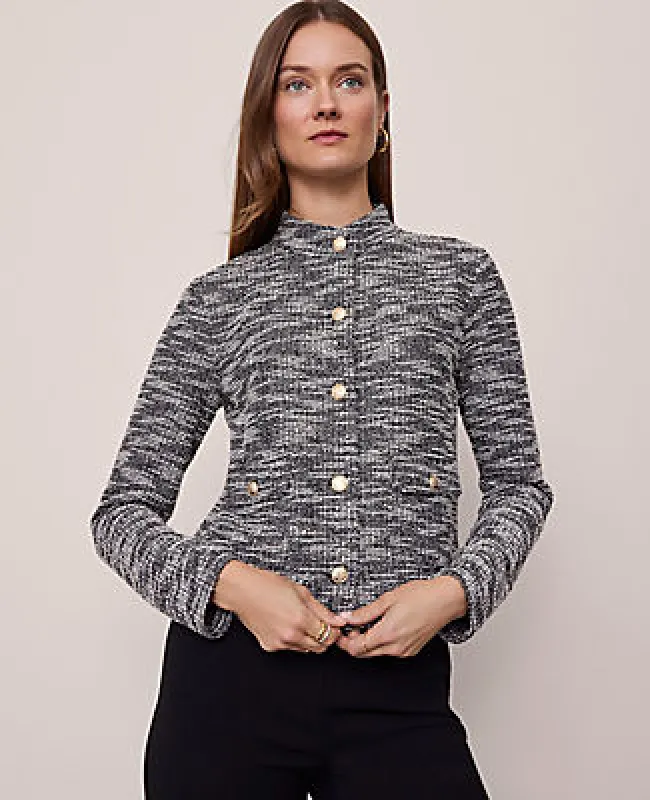 Ann Taylor Petite Mock Neck Cardigan sold by Ann Taylor