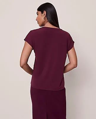 Ann Taylor Mixed Media Pleat Front Top sold by Ann Taylor product image thumbnail 2