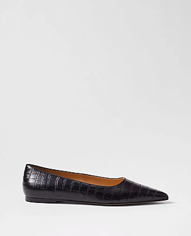 Ann Taylor Weekend Collection Pointy Toe Croco Ballet Flat sold by Ann Taylor