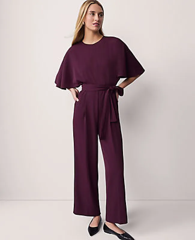 Ann Taylor Petite Belted Crew Neck Jumpsuit sold by Ann Taylor