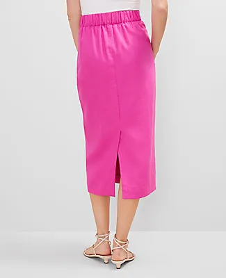 Ann Taylor Linen Blend Clean Midi Skirt sold by Ann Taylor product image thumbnail 3
