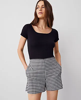 Ann Taylor The Side-Zip Short in Gingham sold by Ann Taylor product image thumbnail 3