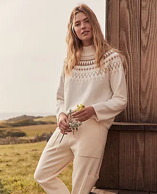 Ann Taylor Haven Well Within Organic Cotton Blend Fairisle Mock Neck Sweater sold by Ann Taylor product image thumbnail 4