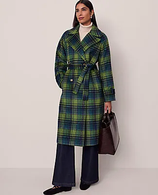 Ann Taylor Plaid Trench Coat sold by Ann Taylor product image thumbnail 2