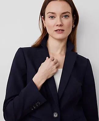 Ann Taylor The One-Button Blazer in Stretch Cotton sold by Ann Taylor product image thumbnail 3