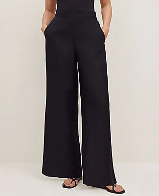 Ann Taylor The Easy Palazzo Pant in Linen Blend sold by Ann Taylor product image thumbnail 3