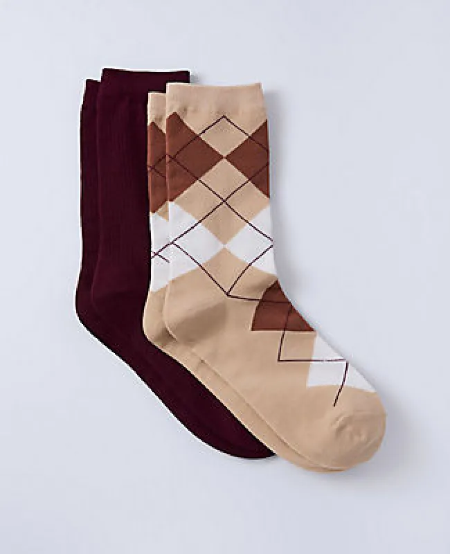 Ann Taylor Argyle Crew Socks sold by Ann Taylor