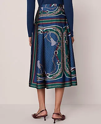 Ann Taylor Petite Chain Link Satin Wrap Midi Skirt sold by Ann Taylor product image thumbnail 4