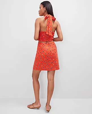 Ann Taylor Geo Linen Blend Halter Sheath Dress sold by Ann Taylor product image thumbnail 3