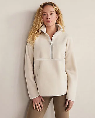 Ann Taylor Haven Well Within Faux Sherpa Half Zip Pullover sold by Ann Taylor product image thumbnail 2