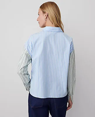 Ann Taylor Petite Weekend Collection Oversized Cropped High-Low Shirt sold by Ann Taylor product image thumbnail 3
