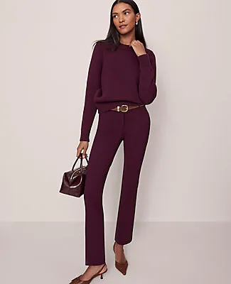 Ann Taylor The Petite Straight Pant in Ponte sold by Ann Taylor product image thumbnail 4