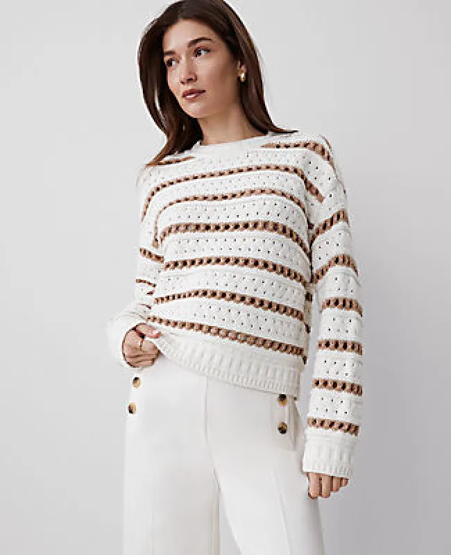 Ann Taylor Striped Stitch Sweater sold by Ann Taylor