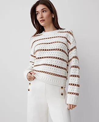 Ann Taylor Striped Stitch Sweater sold by Ann Taylor