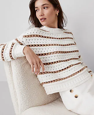 Ann Taylor Striped Stitch Sweater sold by Ann Taylor product image thumbnail 3