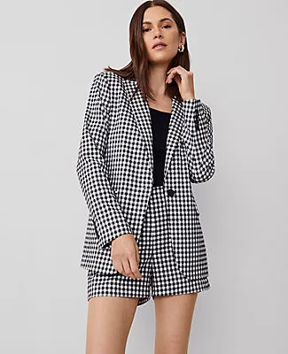 Ann Taylor The Petite Longline Blazer in Gingham sold by Ann Taylor product image thumbnail 2
