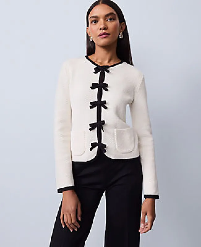 Ann Taylor Bow Sweater Cardigan sold by Ann Taylor