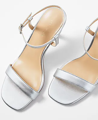 Ann Taylor Studio Collection Metallic Skinny Strap Sandals sold by Ann Taylor product image thumbnail 2