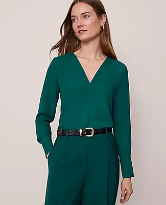 Ann Taylor Mixed Media Pleat Front Top sold by Ann Taylor product image thumbnail 3