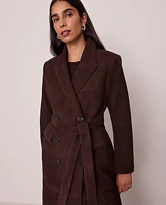 Ann Taylor Studio Collection Suede Trench Coat sold by Ann Taylor product image thumbnail 4