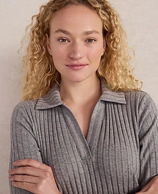 Ann Taylor Haven Well Within Wide Rib Knit Johnny Collar Top sold by Ann Taylor product image thumbnail 2