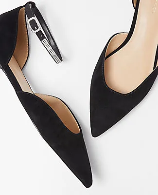 Ann Taylor Crystal Ankle Strap Pointy Toe Suede Flat sold by Ann Taylor product image thumbnail 2