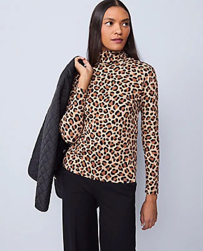 Ann Taylor Weekend Collection Animal Print Turtleneck Top sold by Ann Taylor