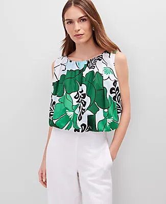 Ann Taylor Floral Gathered Bubble Hem Top sold by Ann Taylor product image thumbnail 2