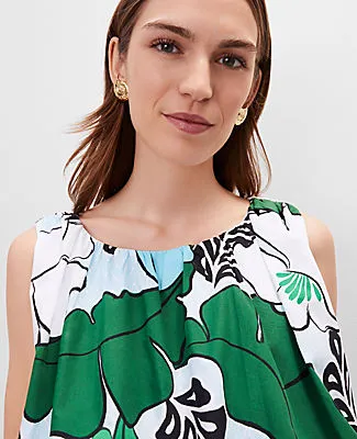 Ann Taylor Floral Gathered Bubble Hem Top sold by Ann Taylor product image thumbnail 5