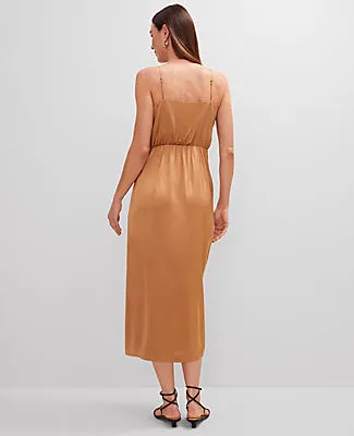 Ann Taylor Petite Draped Midi Sheath Dress sold by Ann Taylor product image thumbnail 2