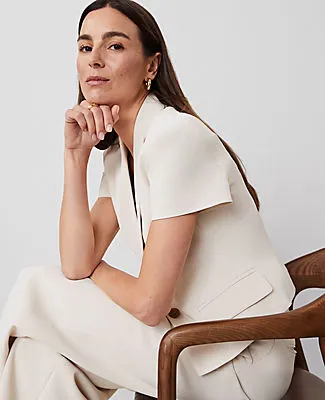 Ann Taylor The Short Sleeve Blazer in Fluid Crepe sold by Ann Taylor product image thumbnail 3