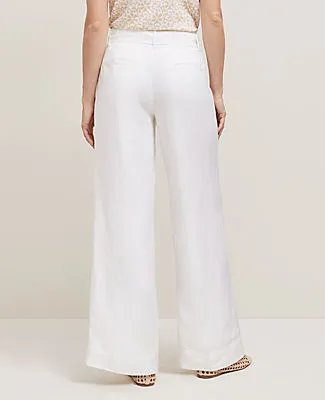 Ann Taylor The Petite Belted Wide-Leg Pant in Linen Blend — Curvy Fit sold by Ann Taylor product image thumbnail 2