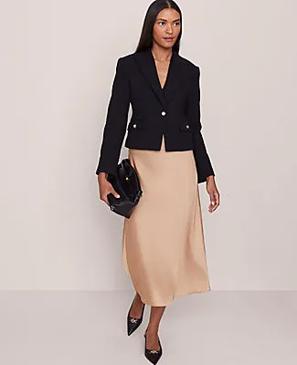Ann Taylor Satin Bias Midi Slip Skirt sold by Ann Taylor
