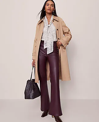 Ann Taylor The Petite Faux Leather Flare Pant sold by Ann Taylor product image thumbnail 2