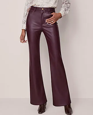 Ann Taylor The Petite Faux Leather Flare Pant sold by Ann Taylor product image thumbnail 3